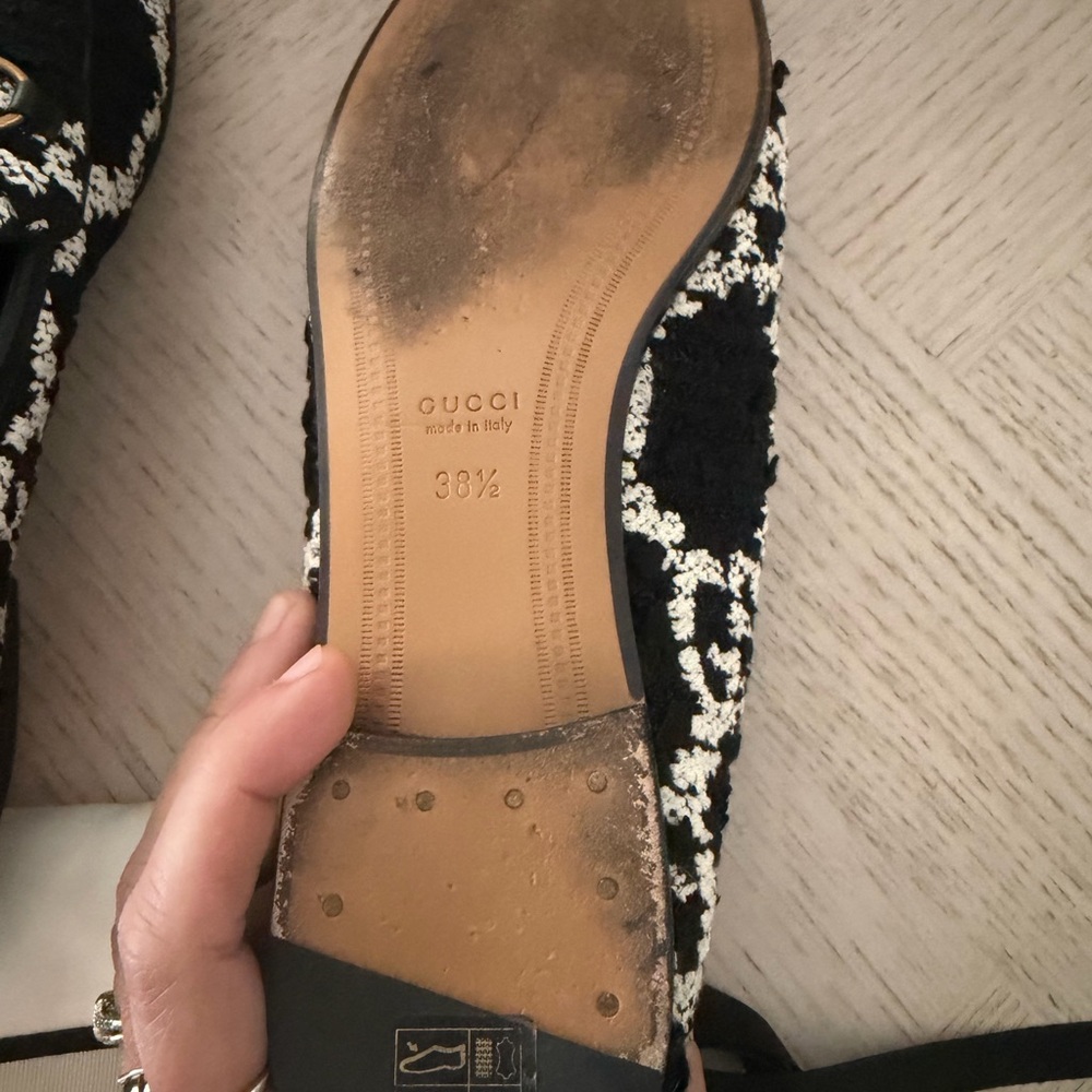 Gucci Black Tweed Loafers - Picture 8 of 11
